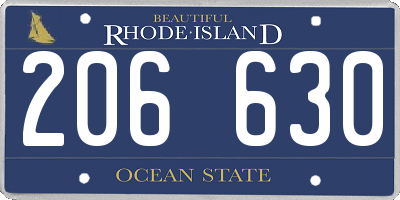 RI license plate 206630