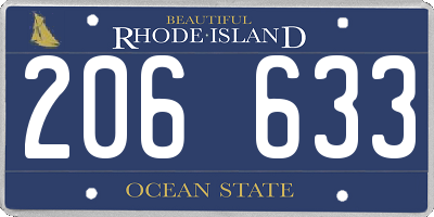 RI license plate 206633