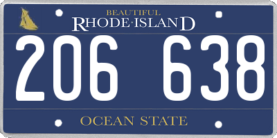 RI license plate 206638