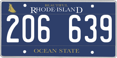 RI license plate 206639