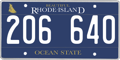 RI license plate 206640