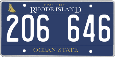 RI license plate 206646