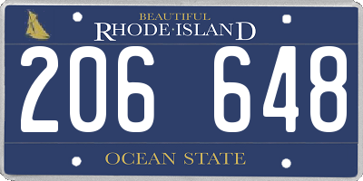 RI license plate 206648