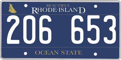 RI license plate 206653
