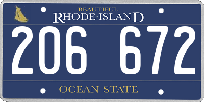 RI license plate 206672