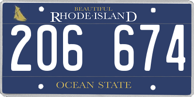RI license plate 206674