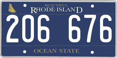 RI license plate 206676