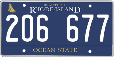 RI license plate 206677