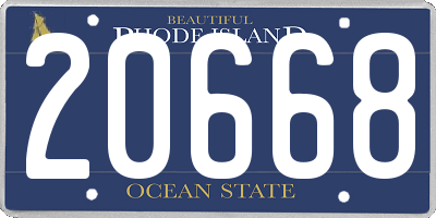 RI license plate 20668