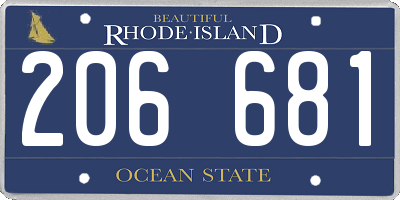 RI license plate 206681