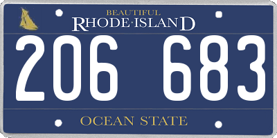 RI license plate 206683