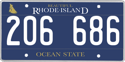 RI license plate 206686