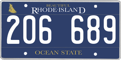 RI license plate 206689
