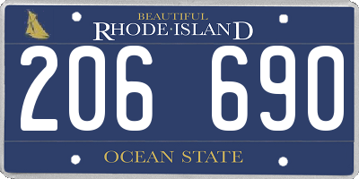 RI license plate 206690