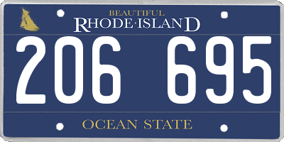 RI license plate 206695