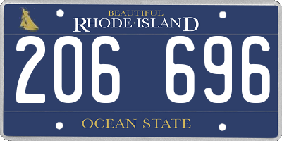 RI license plate 206696