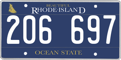 RI license plate 206697