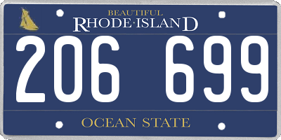 RI license plate 206699