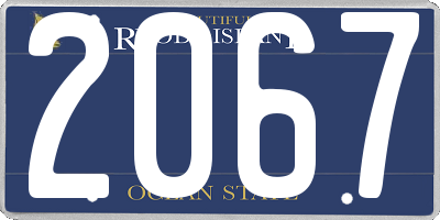 RI license plate 2067