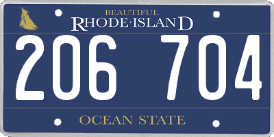 RI license plate 206704