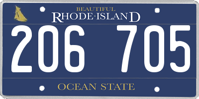 RI license plate 206705