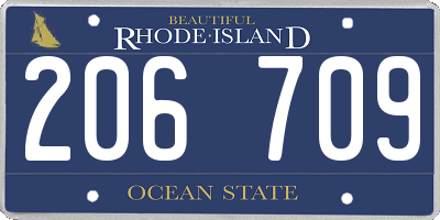 RI license plate 206709