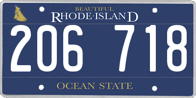 RI license plate 206718
