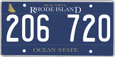 RI license plate 206720