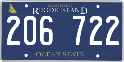 RI license plate 206722