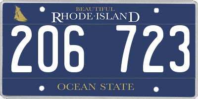 RI license plate 206723