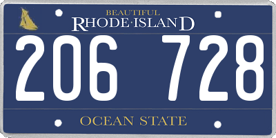 RI license plate 206728