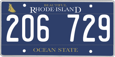 RI license plate 206729