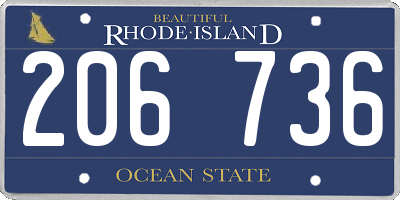 RI license plate 206736