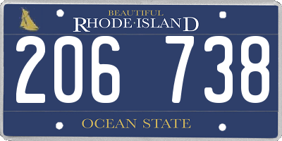 RI license plate 206738
