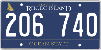 RI license plate 206740
