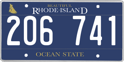 RI license plate 206741