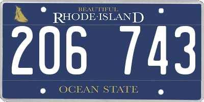 RI license plate 206743