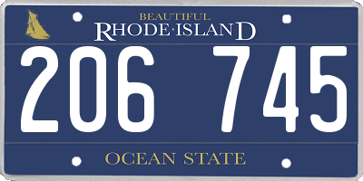 RI license plate 206745