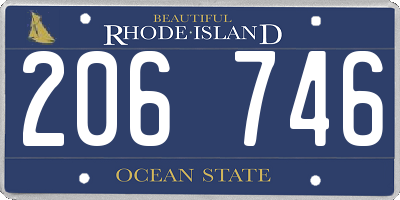 RI license plate 206746