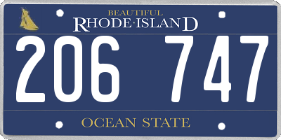RI license plate 206747