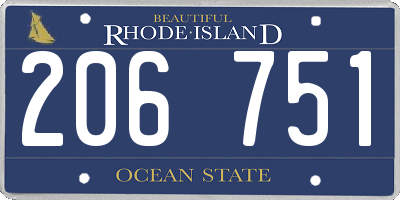 RI license plate 206751