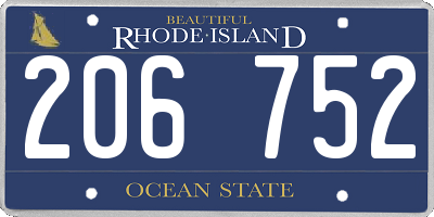 RI license plate 206752