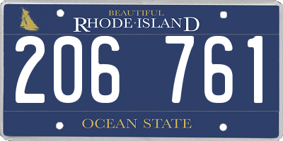 RI license plate 206761
