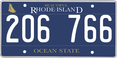 RI license plate 206766