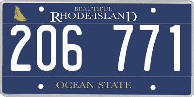 RI license plate 206771