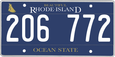 RI license plate 206772