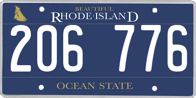 RI license plate 206776