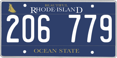 RI license plate 206779