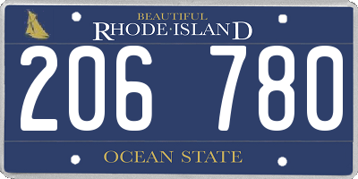 RI license plate 206780