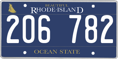 RI license plate 206782